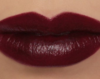 Dahlia - dark burgundy lipstick, vegan lipstick made from natural ingredients, cruelty free