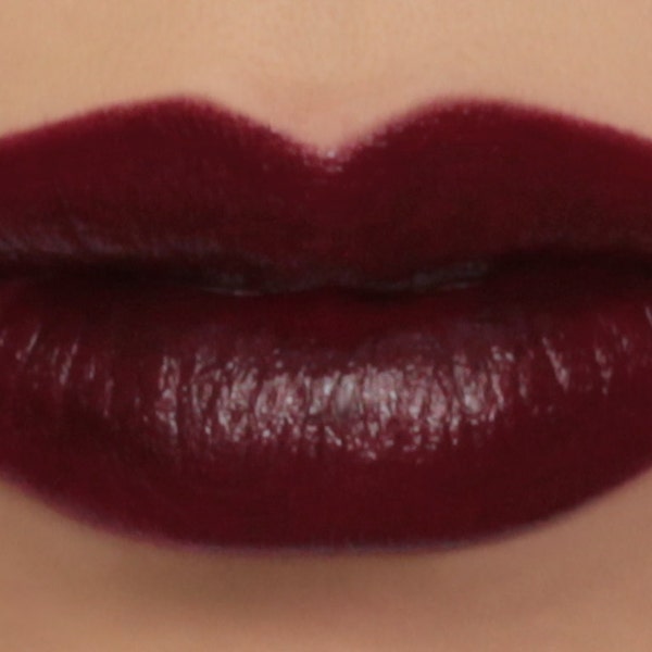 Dahlia - dark burgundy lipstick, vegan lipstick made from natural ingredients, cruelty free