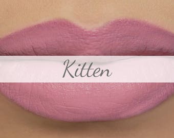 Vegan Matte Lipstick Sample - "Kitten" light pastel pink natural lipstick with organic ingredients