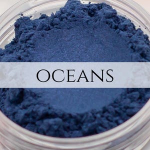 Eyeshadow Sample Oceans dark blue with shimmer all natural mineral makeup