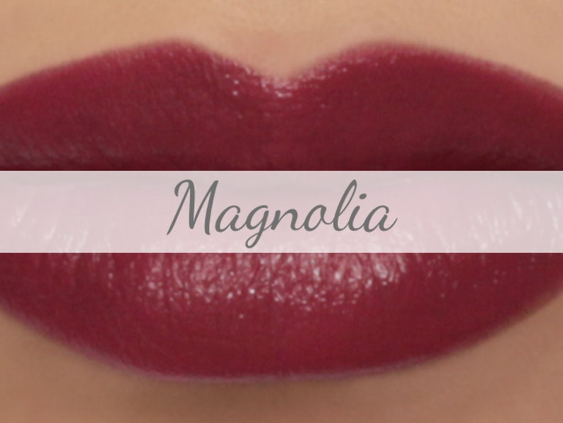 Sample Vegan Mineral Lipstick Magnolia dark raspberry pink color all natural makeup image 1