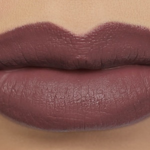 Matte Lipstick Hellion dark plum brown vegan lipstick with organic natural ingredients image 1