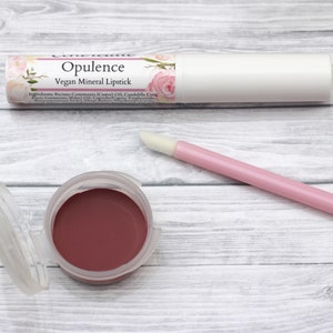 Vegan Lipstick Opulence sheer natural berry mineral lip tint pink/plum image 2