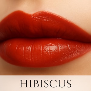 Vegan Lipstick Sample - "Hibiscus" bright red-orange natural lipstick