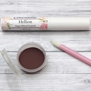 Matte Lipstick Hellion dark plum brown vegan lipstick with organic natural ingredients image 3