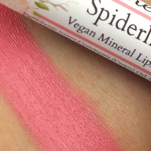 Vegan Natural Lipstick - "Spiderlily" bright salmon coral pink