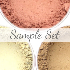 Vegan Mineral Blush, Contour, Highlight Sample Set: Rosy Pink, Taupe, Ivory