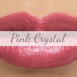 Vegan Lipstick Sample - &quot;Pink Crystal&quot; (rose pink shimmer) holographic mineral lipstick
