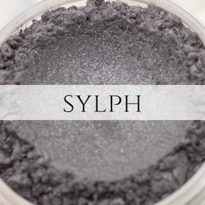 Eyeshadow Sample Sylph silver metallic dark gray Vegan Mineral Makeup Eye Color Pigment