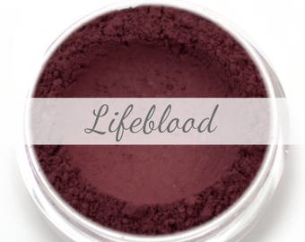 Matte Dark Burgundy Red Eyeshadow Sample - "Lifeblood" - Vegan Mineral Makeup