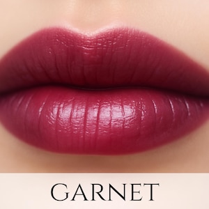 Vegan Lipstick Sample - &quot;Garnet&quot; (raspberry pink with violet shimmer) holographic mineral lipstick