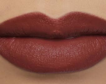 Matte Brown Lipstick - "Bittersweet" dark red/brown natural vegan lipstick