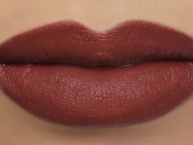 Matte Brown Lipstick Bittersweet dark red/brown natural vegan lipstick image 1