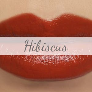 Vegan Lipstick Sample - "Hibiscus" bright red-orange natural lipstick