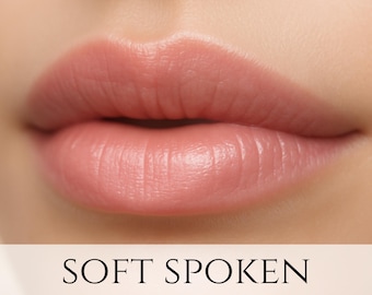 Vegan Lipstick Sample - "Soft Spoken" peach pink - natural makeup