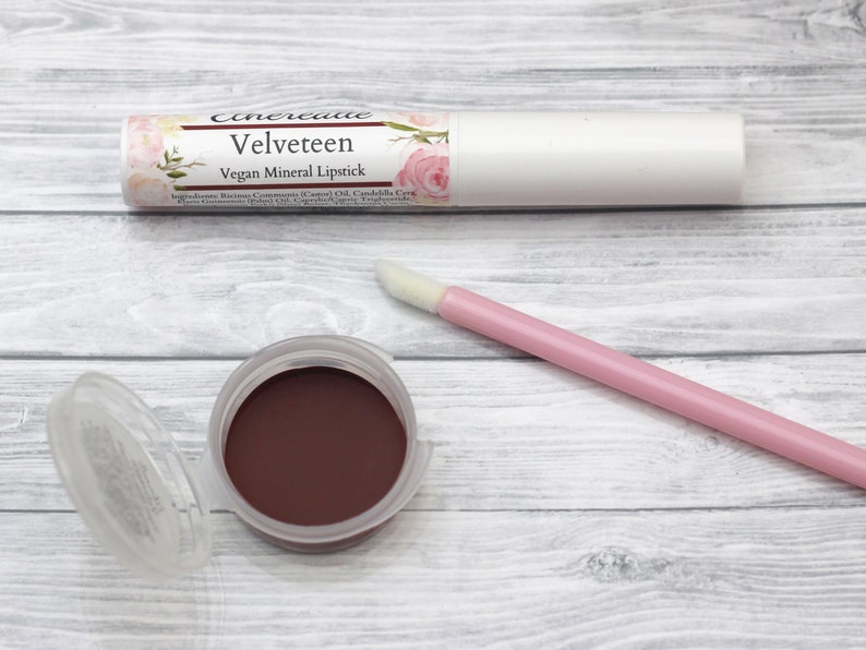 Vegan Lipstick Sample Velveteen dark red brown Etsy