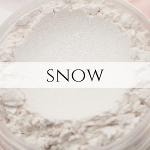 Echantillon de fard à paupières Snow blanc irisé, maquillage minéral naturel