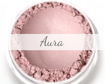 Stardust Highlighting Powder Sample - "Aura" (light frosty pink highlight, Net Wt .5g pot) - Vegan
