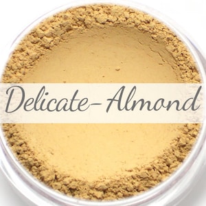 Vegan Mineral Foundation Sample - Delicate Formula ALMOND - light/medium shade with a yellow undertone