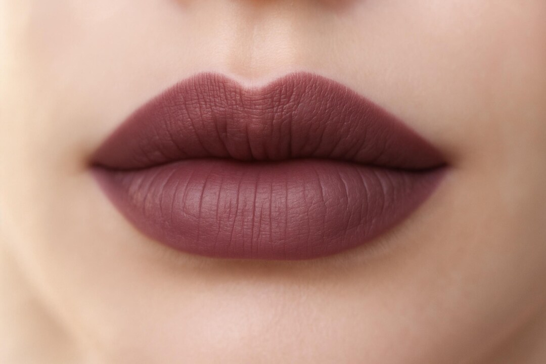 Matte Lipstick - "Hellion" dark plum brown vegan lipstick with organic natural ingredients