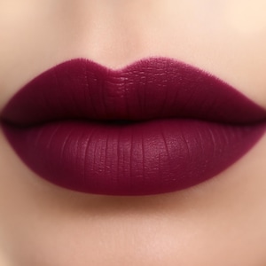 Matte Lipstick - &quot;Delphyne&quot; deep plum wine vegan lipstick - natural organic mineral makeup