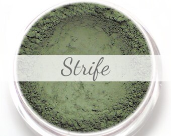 Eyeshadow Sample - "Strife" - matte khaki green/olive - all natural vegan mineral makeup