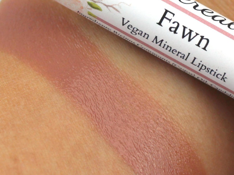 Vegan Lipstick Sample Fawn gray mauve/taupe lipstick greige/nude beige mineral lipstick image 4