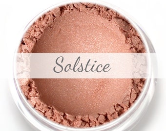 Stardust Highlighting Powder Sample - "Solstice" (peach rose gold highlighter, Net Wt .5g pot) - Vegan