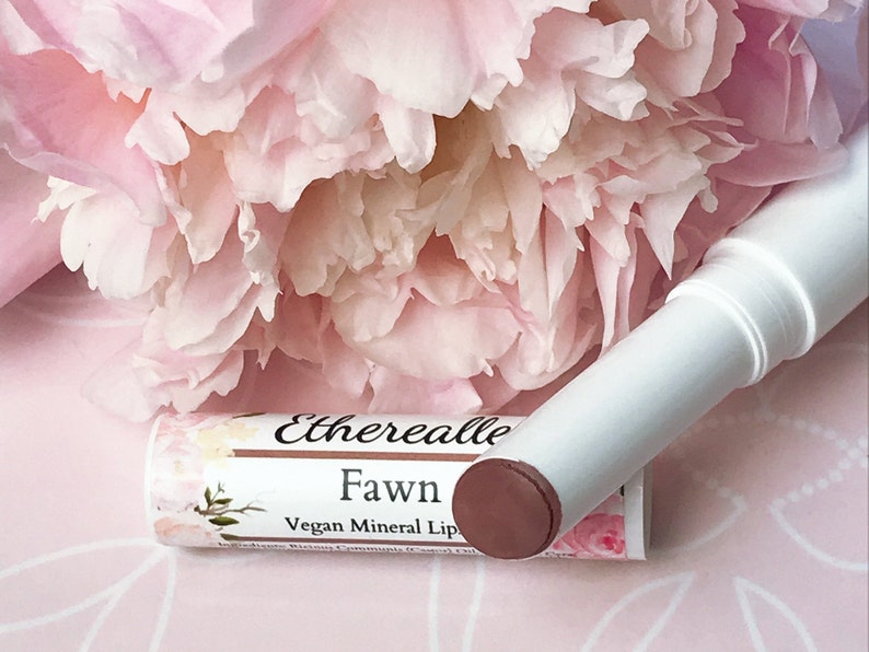 Vegan Lipstick Sample Fawn gray mauve/taupe lipstick greige/nude beige mineral lipstick image 2