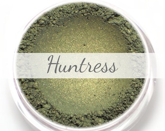 Eyeshadow Sample - "Huntress" - forest green with gold shimmer - Vegan Mineral Makeup
