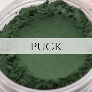 Eyeshadow Sample Puck satin hunter green natural vegan mineral makeup
