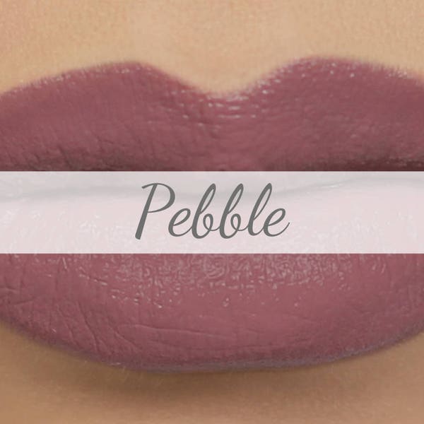 Vegan Matte Lipstick Sample - "Pebble" greige mauve natural lipstick with organic ingredients