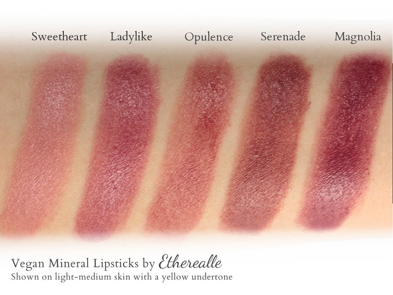 Vegan Lipstick Sample Ladylike natural dusty rose pink color, vegan lip tint, balm, lip colour image 5