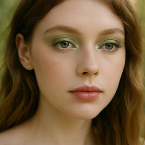 Greenish Gray with Green Shimmer Eyeshadow - &quot;Elvish&quot; - Vegan Mineral Makeup