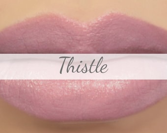 Vegan Lipstick Sample - "Thistle" (light mauve lipstick, pink purple) natural lip tint, balm, lip colour, mineral lipstick