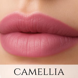 Vegan Lipstick Sample - &quot;Camellia&quot; (rose pink mineral lipstick) natural lip tint