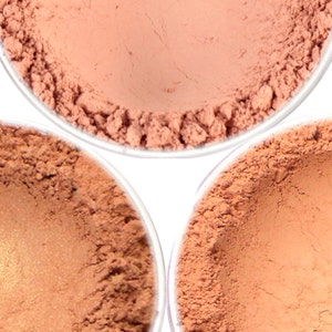 Peach Mineral Blush Set: Vegan Matte & Shimmer Makeup