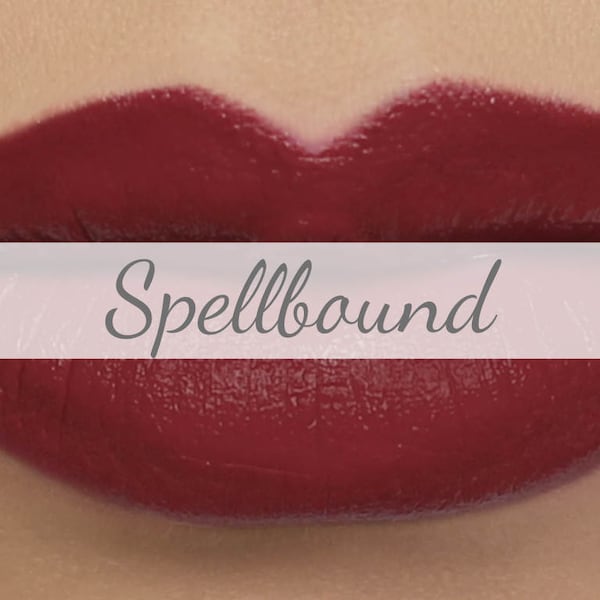 Vegan Matte Lipstick Sample - "Spellbound" deep burgundy wine red natural organic lipstick