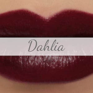 Vegan Lipstick Sample - &quot;Dahlia&quot; (dark burgundy red lipstick) mineral makeup