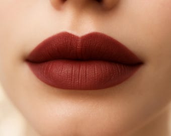 Matte Brown Lipstick - "Bittersweet" dark red/brown natural vegan lipstick