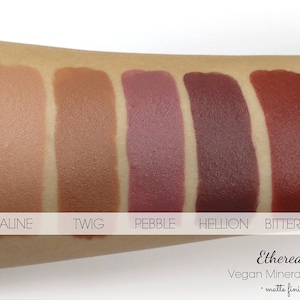 Matte Brown Lipstick Bittersweet dark red/brown natural vegan lipstick image 3