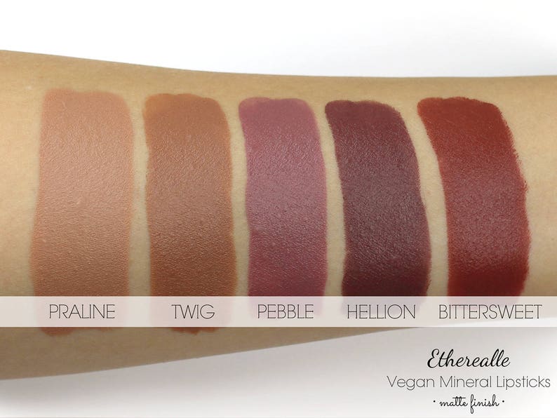 Matte Brown Lipstick Bittersweet dark red/brown natural vegan lipstick image 3