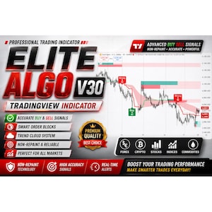Elite Algo v30 TradingView Indicator – Buy Sell Signals, Order Blocks, Trend Cloud (Digital Download)