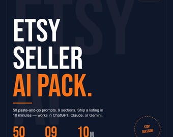 Etsy Seller AI Prompts Pack | 50 SEO Listing Tools (Digital Download)