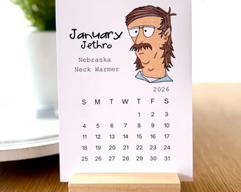 2026 Mullet Men desk calendar 5x7