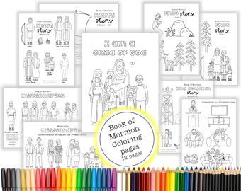 Book of Mormon coloring pages digital download, paper puppets, felt boards