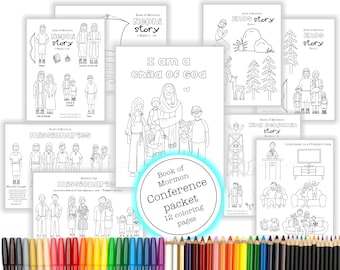 General Conference coloring pages activity packet, Book of Mormon
