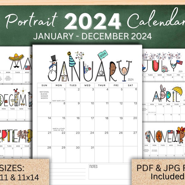 Calendar Printable Etsy