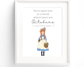 Anne of Green Gables October Quote Print (Digital Download)