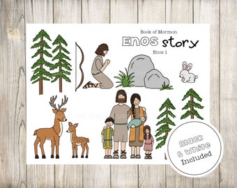 Enos Scripture Story printable, clipart, puppets, felt board - Instant Download